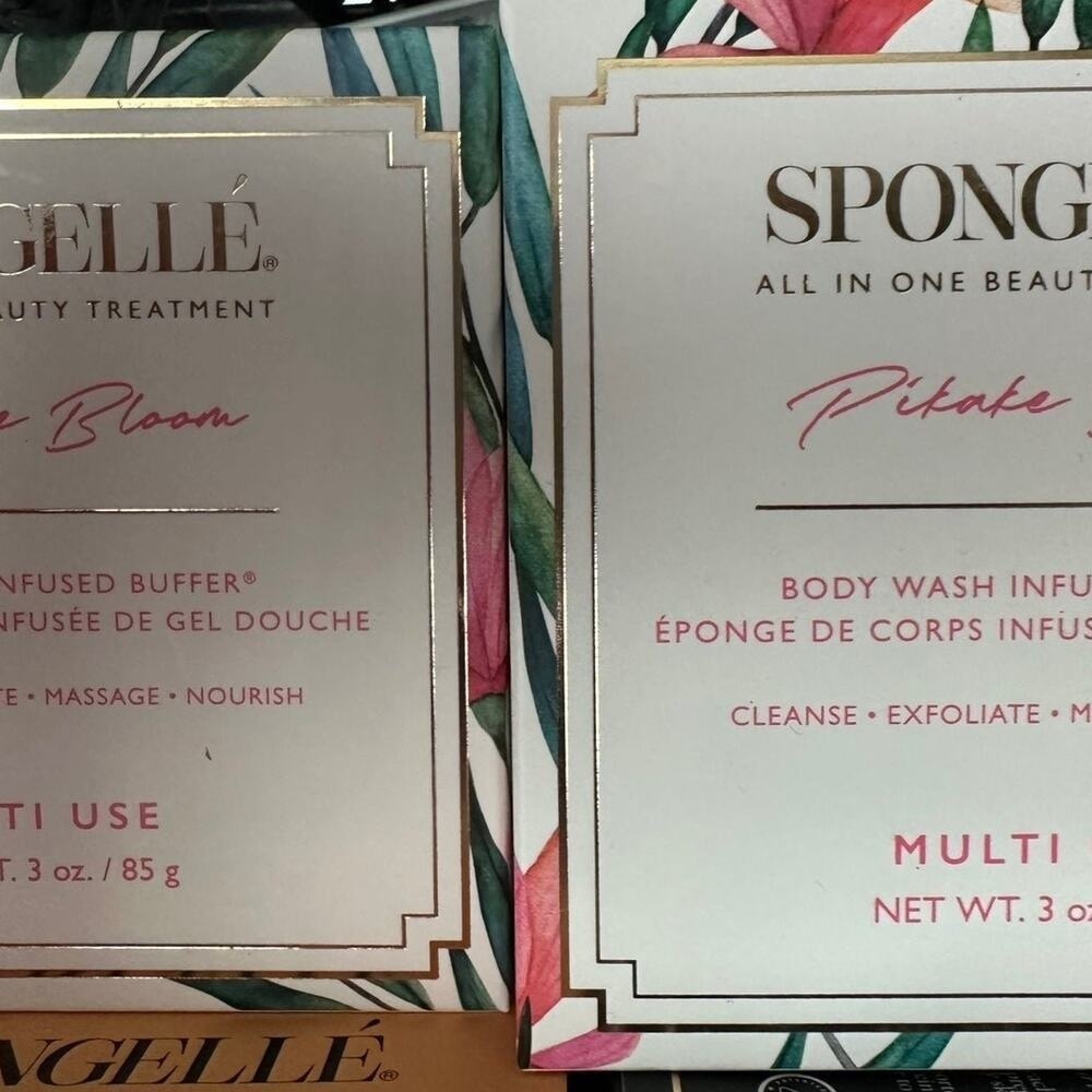 Spongelle Body Wash Infused Buffer Set 2pk Pikake Apple Bloom 3oz Multi‎ Use New